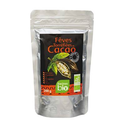 *Fèves torréfiées de cacao RACINES BIO 200 g - DDM 31/05/2025
