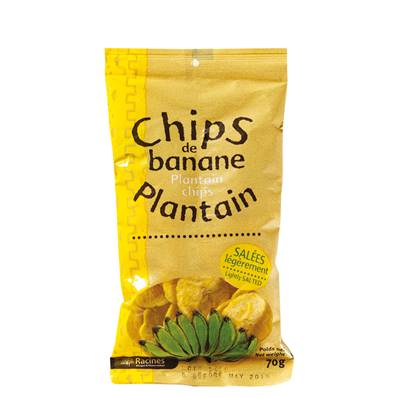 Chips de banane plantain RACINES salées 70 g 